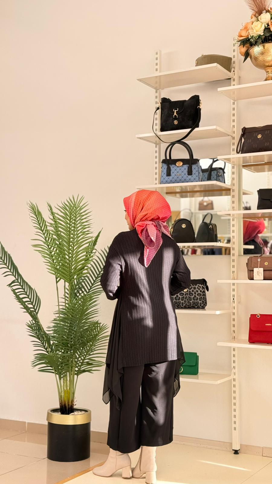 Armine Trend Asimetrik Kesim Şifon Detaylı